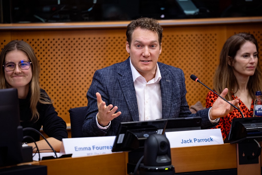 Jack Parrock moderating a panel discussion